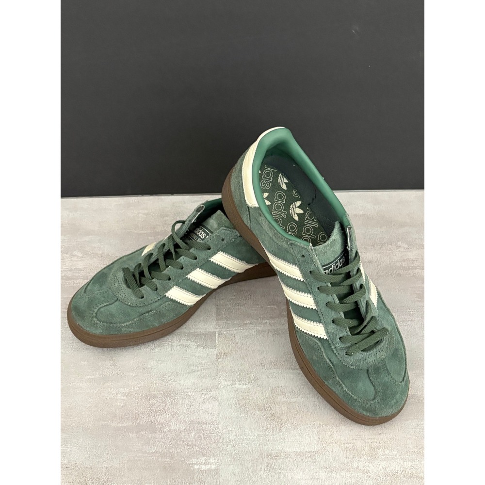 Adidas Women Handball Spezial Suede Sneakers Size 7 Green Gum Sole Retro Style